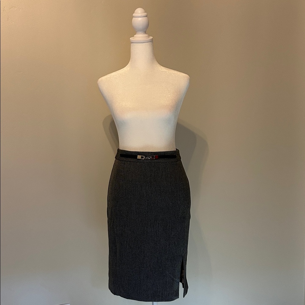 Express - tweed skirt with front slit detail - size 00